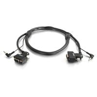 Cable de monitor C2G VGA270 UXGA - VGA / Cable de audio - HD-15 (VGA), Mini puerto estéreo (M) a HD-15 (VGA), Mini puerto estéreo (M) - 1 m - Conector en ángulo recto, tornillos de mariposa - negro