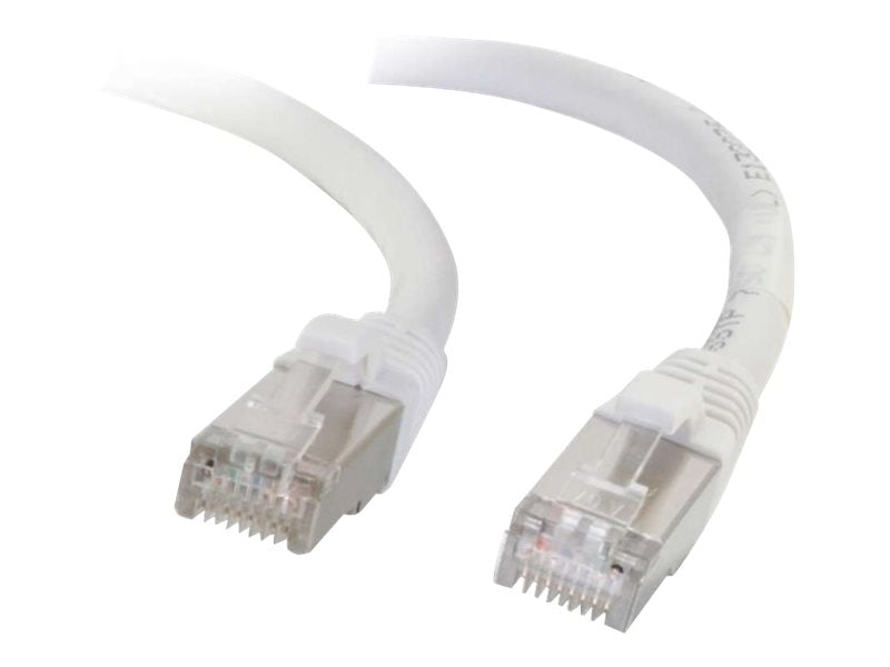 C2G Cat6a Booted Shielded (STP) Network Patch Cable - Cabo patch - RJ-45 (M) para RJ-45 (M) - 10 m - PTB - CAT 6a - moldado, sem nós, entrançado - branco (89941)