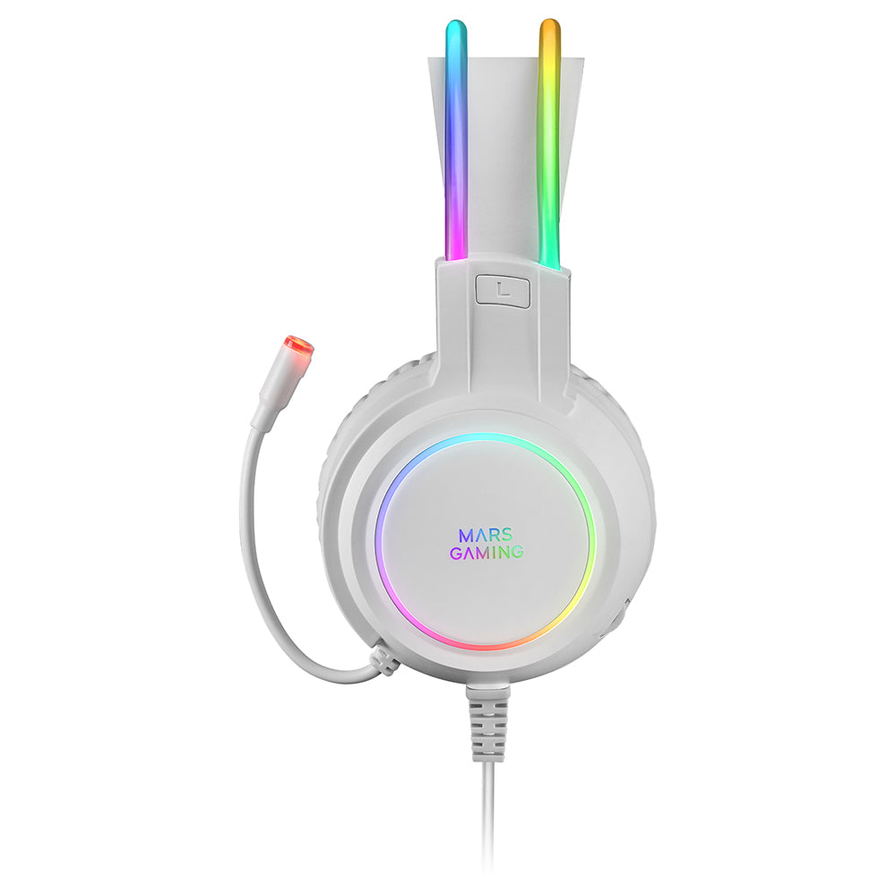 AURICULARES+MICRO MARS GAMING MHRGB CHROMA 360, ULTRALIGERO, PC/PS4/PS5/XBOX, BLANCO (MHRGBW)