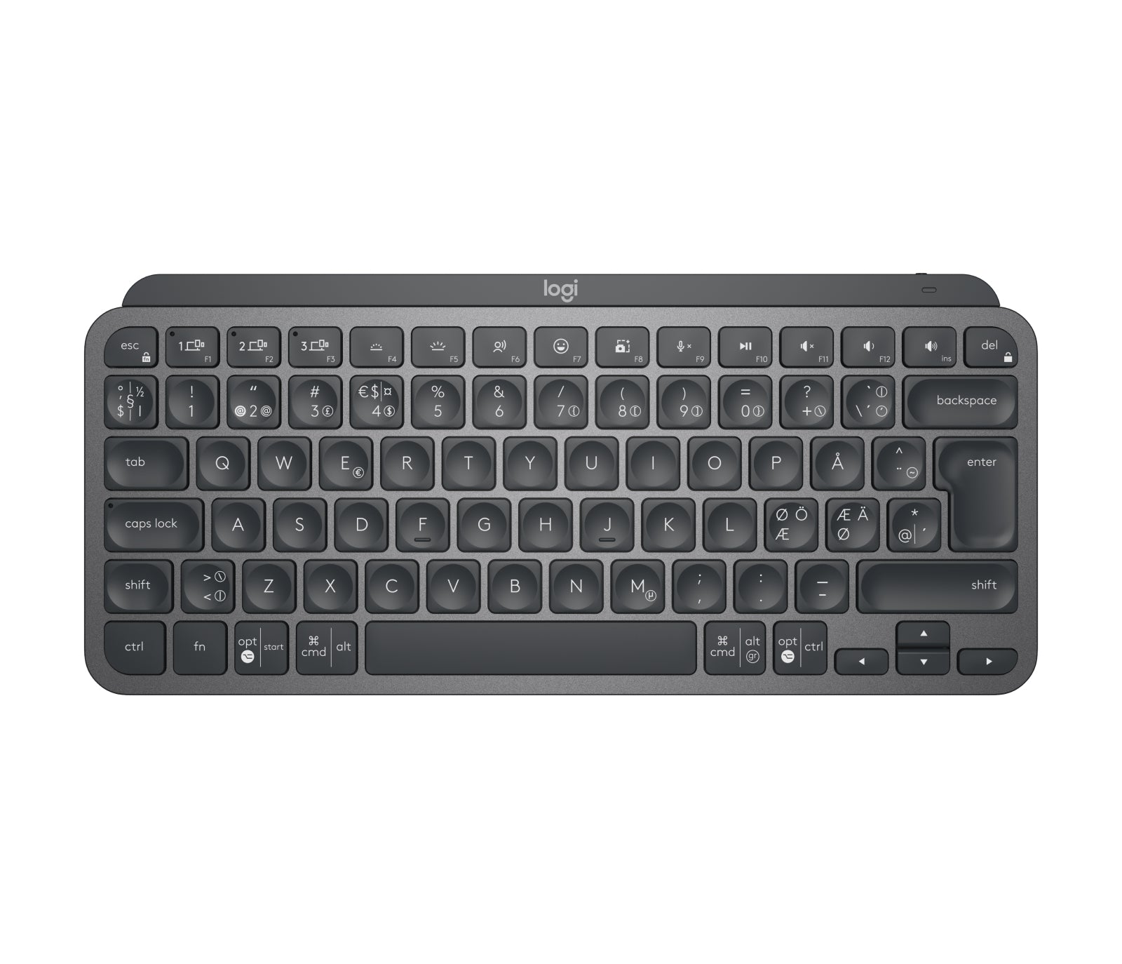 Logitech MX Keys Mini for Business - Teclado - retroiluminação - sem fios - Bluetooth LE - QWERTY - Pan-Nórdico - grafite