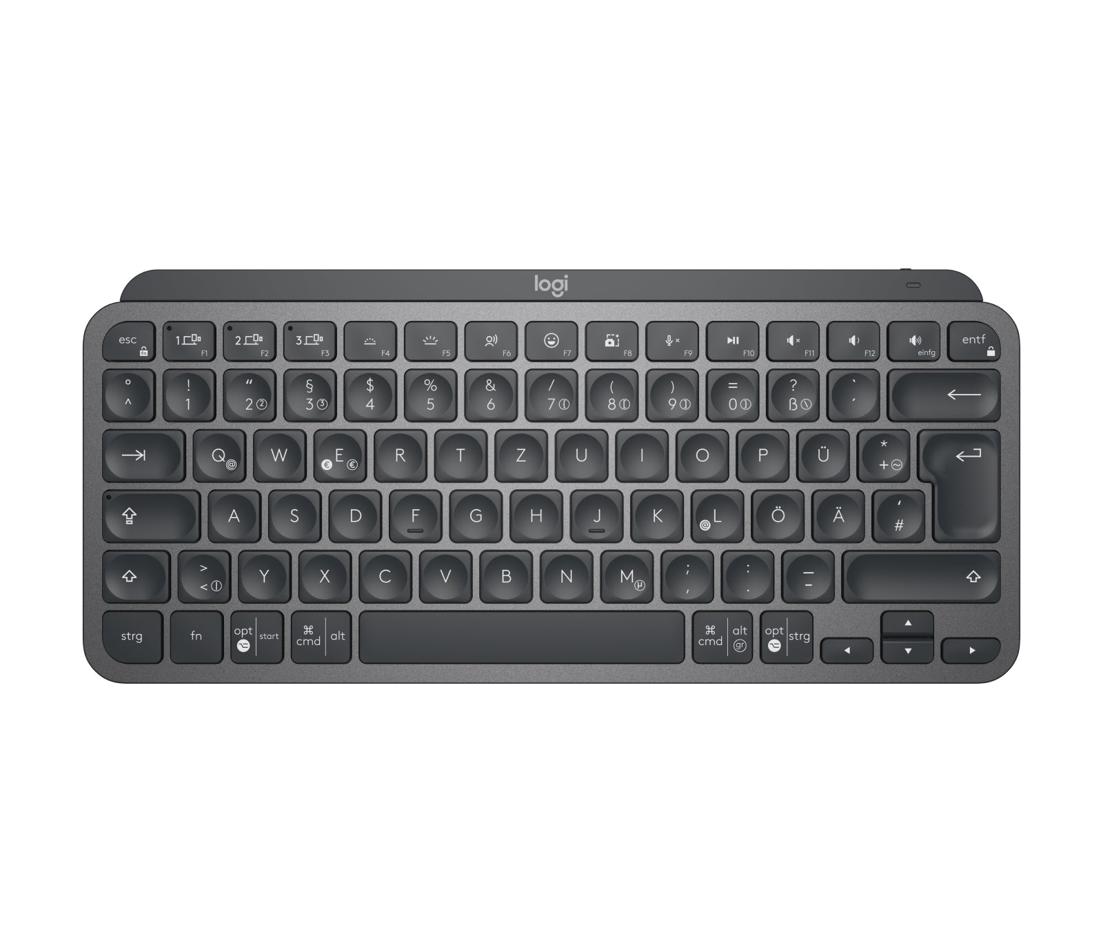 Logitech MX Keys Mini for Business - Teclado - retroiluminação - sem fios - Bluetooth LE - QWERTY - Alemão - grafite
