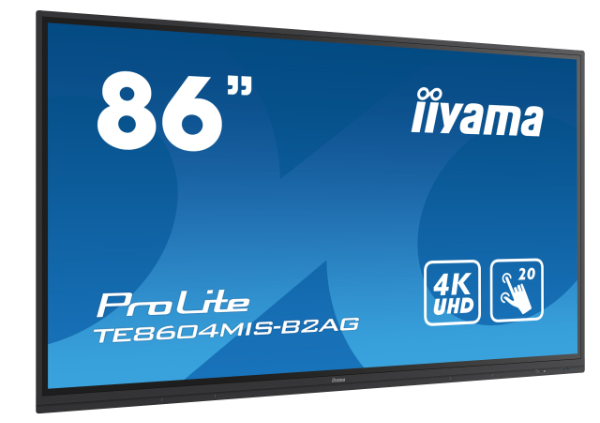 iiyama ProLite TE8604MIS-B2AG - Pantalla LCD de clase diagonal de 86" con retroiluminación LED - señalización digital interactiva - con reproductor multimedia integrado y pantalla táctil (multitáctil) - Android - 4K UHD (2160p) 3840 x 2160 - negro, mate