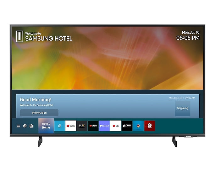 Samsung HG43AU800EU - 43" Classe Diagonal (42.5" visível) - HAU8000 Series TV LCD com luz de fundo LED - Crystal UHD - hotel / hospitalidade - Smart TV - Tizen OS - 4K UHD (2160p) 3840 x 2160 - HDR - preto