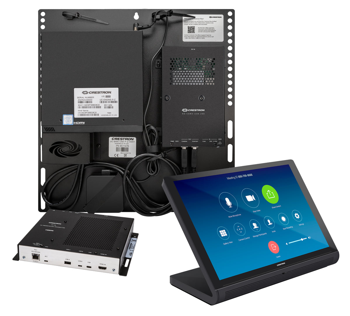 Crestron Flex UC-CX100-Z - Para Salas Zoom - conjunto para vídeo conferência (consola de ecrã tátil, mini PC) - Certificação Zoom - preto
