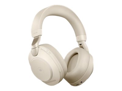 Jabra Evolve2 85 MS Stereo - Auscultadores - tamanho completo - bluetooth - sem fios, com cabo - cancelamento de ruído activo - macaco de 3,5 mm - isolamento de ruído - bege - Certificado para Teams