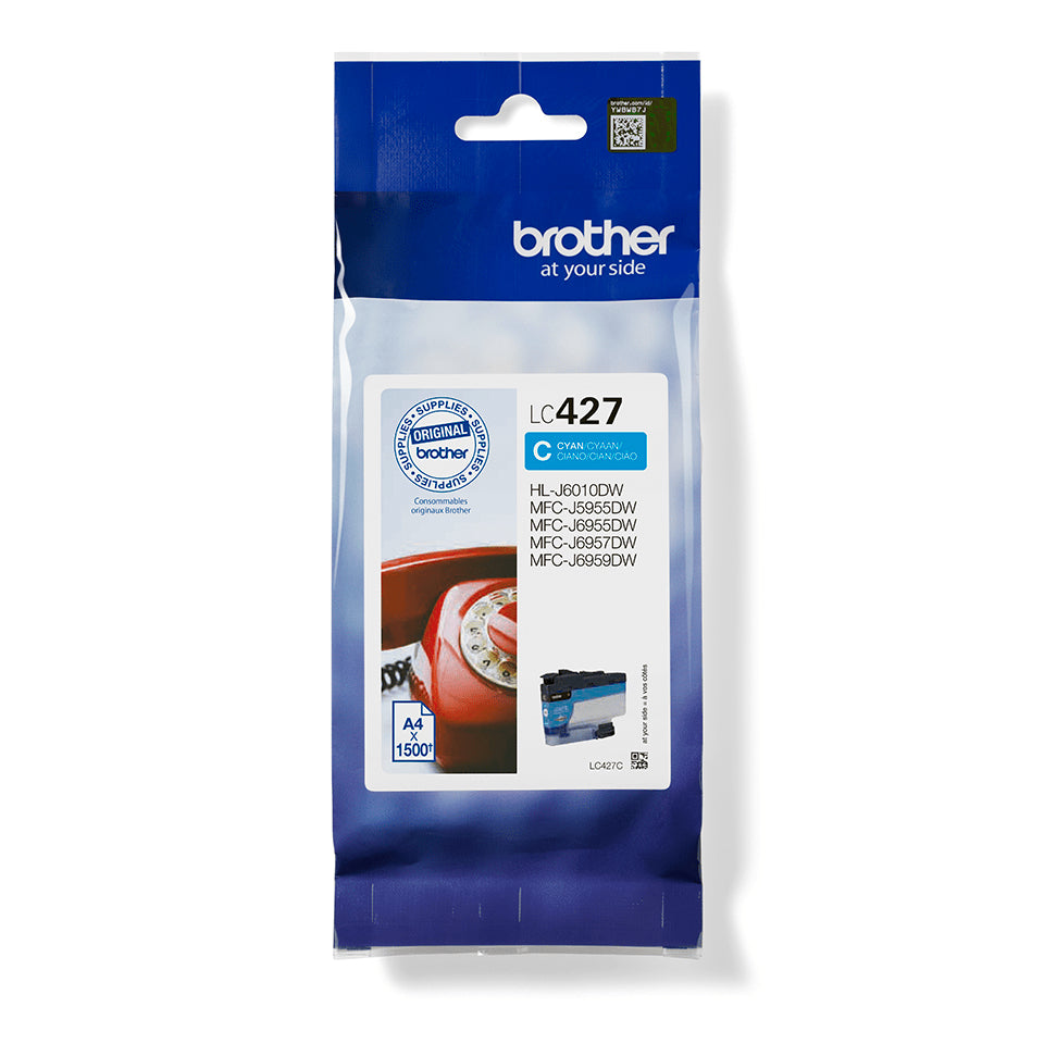 Brother LC427C - Cyan blue - original - ink cartridge - for Brother HL-J6010DW, MFC-J5955DW, MFC-J6955DW, MFC-J6957DW