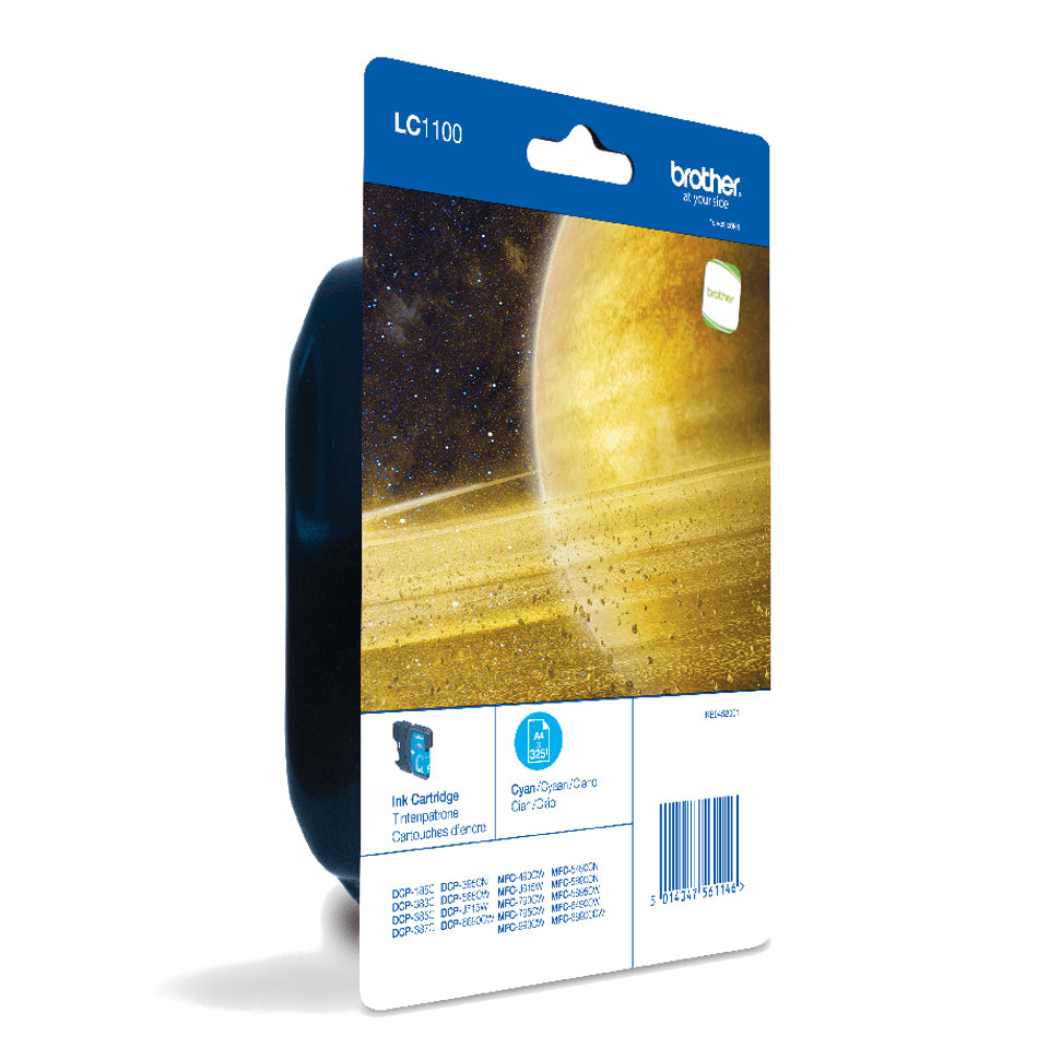 Brother LC1100CBP - Cyan blue - original - blister - ink cartridge - for Brother DCP-185, 385, 585, 6690, MFC-490, 5490, 5890, 6490, 990