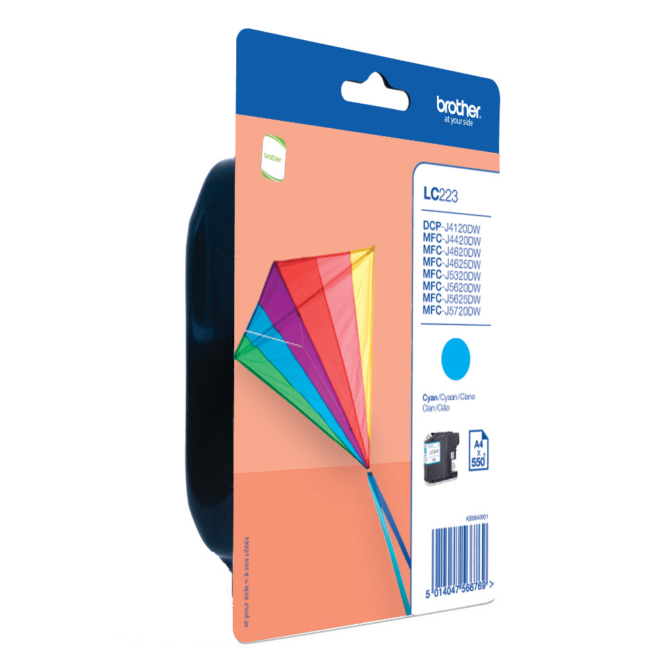 Brother LC223CBP - Cyan Blue - Original - Blister - Ink Cartridge - for Brother DCP-J4120, J562, MFC-J4420, J4620, J4625, J480, J5320, J5625, J5720, J680, J880