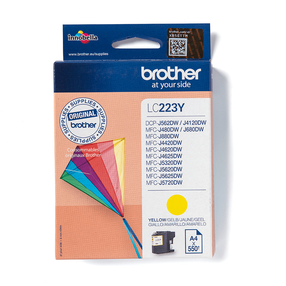 Brother LC223Y - Yellow - Original - Ink Cartridge - for Brother DCP-J4120, J562, MFC-J4625, J480, J5320, J680, J880, Business Smart MFC-J4420