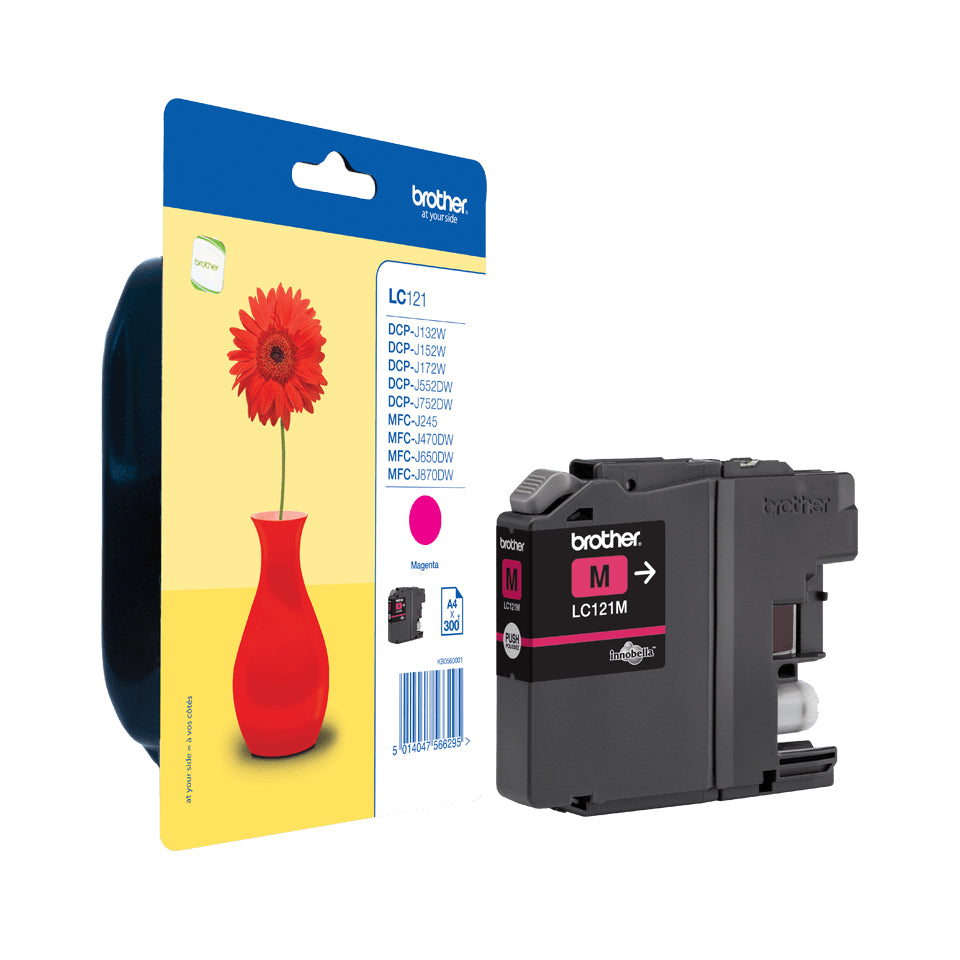 Brother LC121M - Magenta - Original - Blister - Ink Cartridge - for Brother DCP-J100, J105, J132, J152, J552, J752, MFC-J245, J470, J650, J870