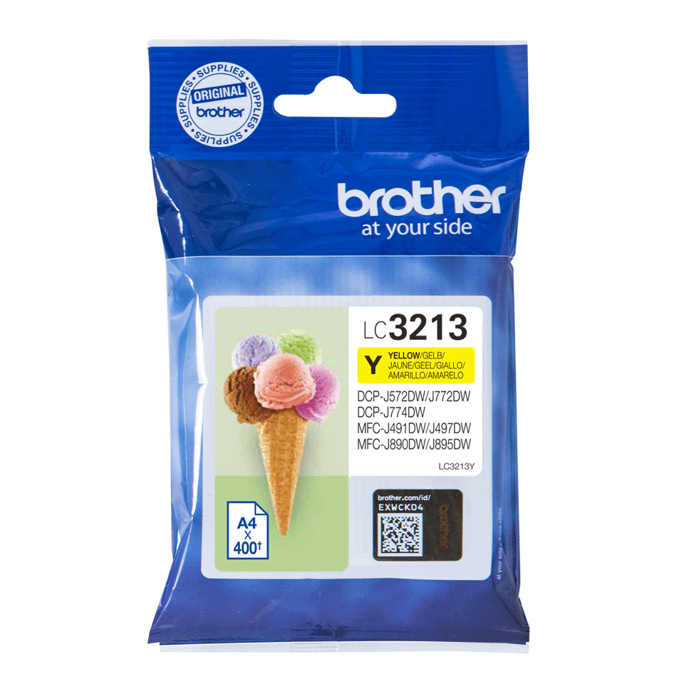 Brother LC3213Y - Yellow - Original - Ink Cartridge - for Brother DCP-J572, DCP-J772, DCP-J774, MFC-J890, MFC-J895