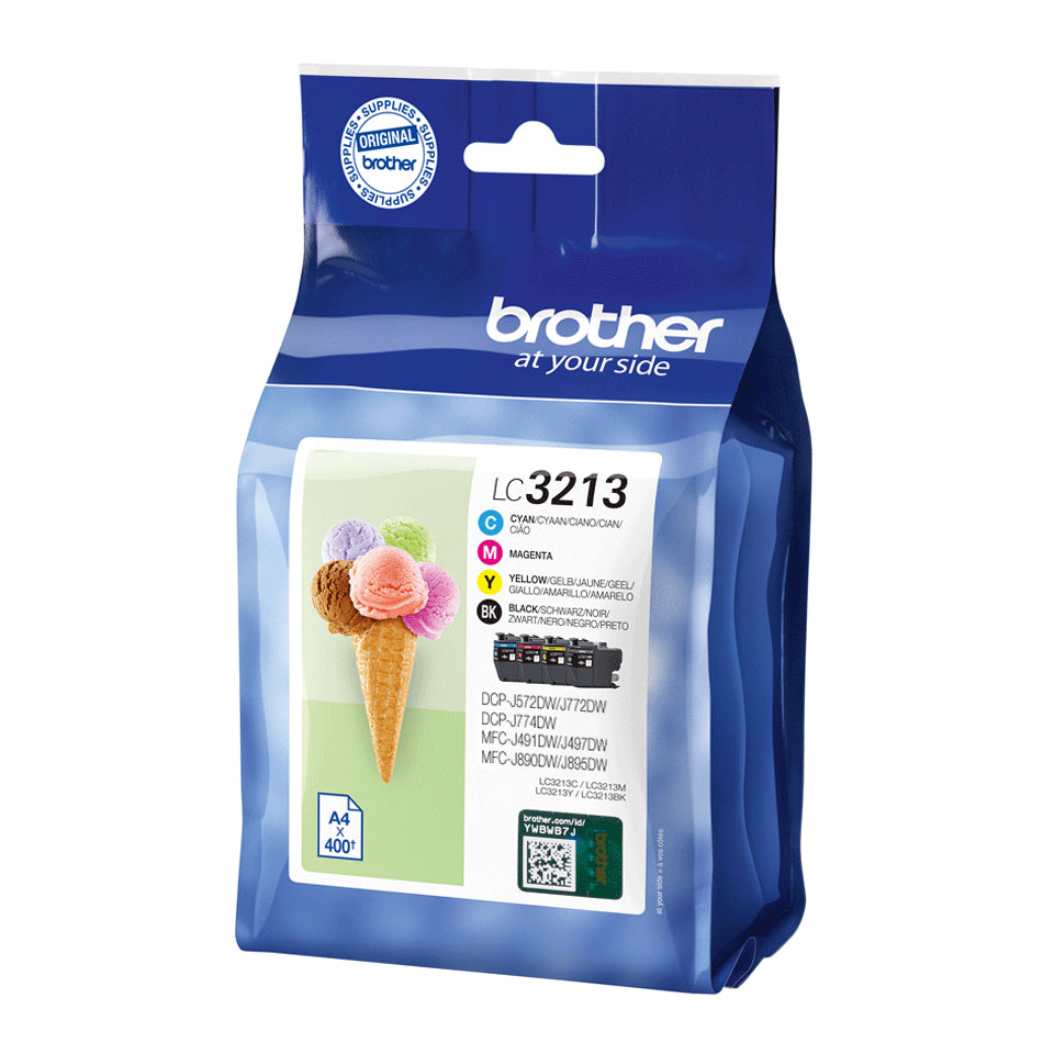 Brother LC3213 Value Pack - Pack of 4 - Black, Yellow, Cyan, Magenta - Original - Ink Cartridge - for Brother DCP-J772DW, DCP-J774DW, MFC-J890DN, MFC-J890DW, MFC-J890DWN, MFC-J895DW