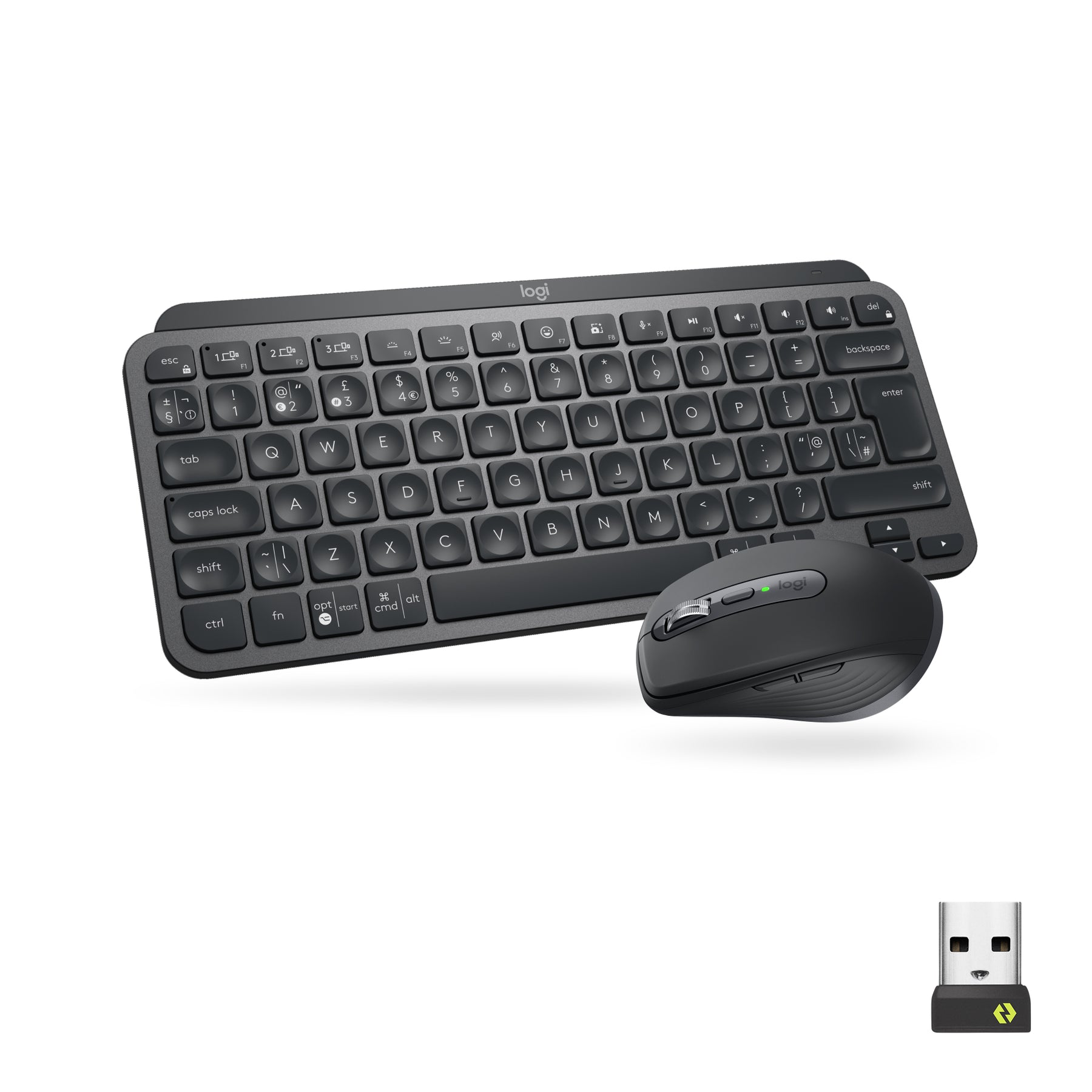 Logitech MX Keys Mini Combo for Business - Conjunto de teclado e rato - retroiluminação - sem fios - Bluetooth LE - QWERTY - Padrão internacional americano - grafite