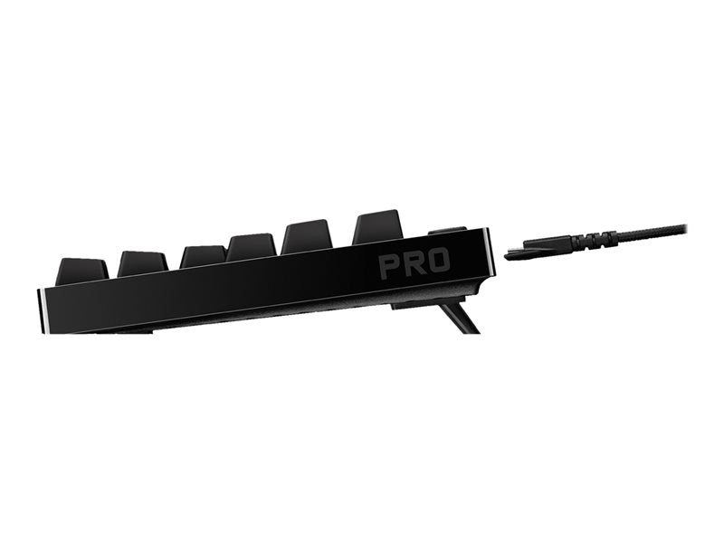 Logitech G PRO - Keyboard - backlight - USB - QWERTY - Spanish - switch: GX Blue Clicky - black