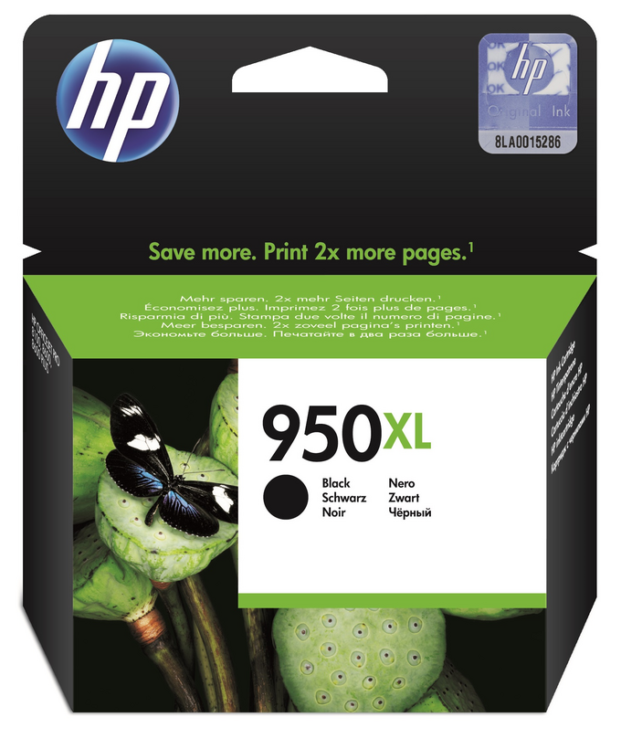 HP 950XL - 53 ml - Alto Rendimento - preto - original - Officejet - tinteiro - para Officejet Pro 251, 276, 8100, 8600, 8600 N911, 8610, 8615, 8616, 8620, 8625, 8630, 8640