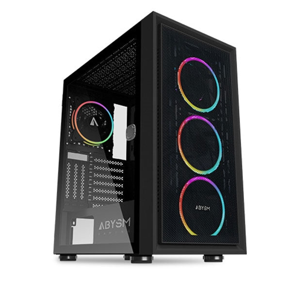 ABYSM BOX ATX DANUBE KAMP TEMPERED GLASS BLACK 1XUSB 3.0 2XUSB 2.0
