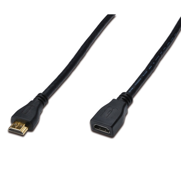 DIGITUS CABO HDMI HIGH SPEED C/ETHERNET M/F 5MT PRETO