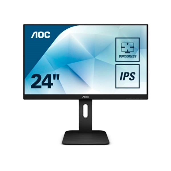 AOC MONITOR IPS 24 (23.8) 16:9 FHD VGA DVI HDMI DP USB COLUNAS HAS PIVOT 24P1
