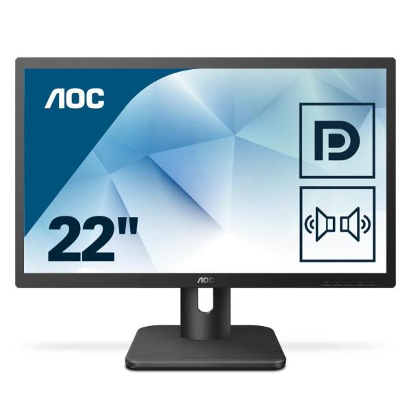 AOC MONITOR MVA 22 (21.5) 16:9 FHD VGA HDMI DP SPEAKERS 22E1Q