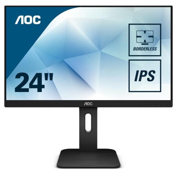 AOC MONITOR IPS 24 (23.8) 16:9 FHD VGA DVI HDMI DP USB COLUNAS HAS PIVOT 24P1