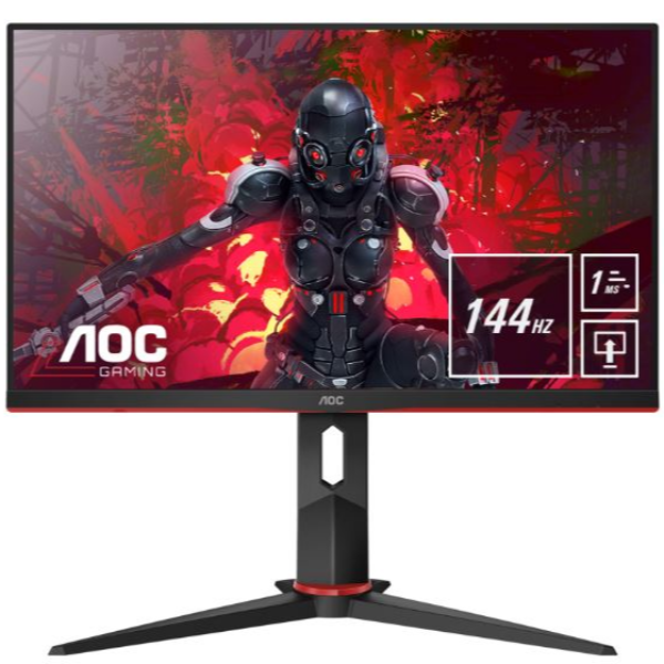 AOC MONITOR 24 (23.8) FHD 1MS 75HZ VGA HDMI DP USB GAMING SPEAKERS 24G2U5/BK