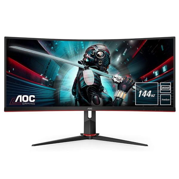 MONITOR LED AOC 34 21:9 CURVADO QHD 1MS 144HZ HDMI DP USB GAMING CU34G2X/BK