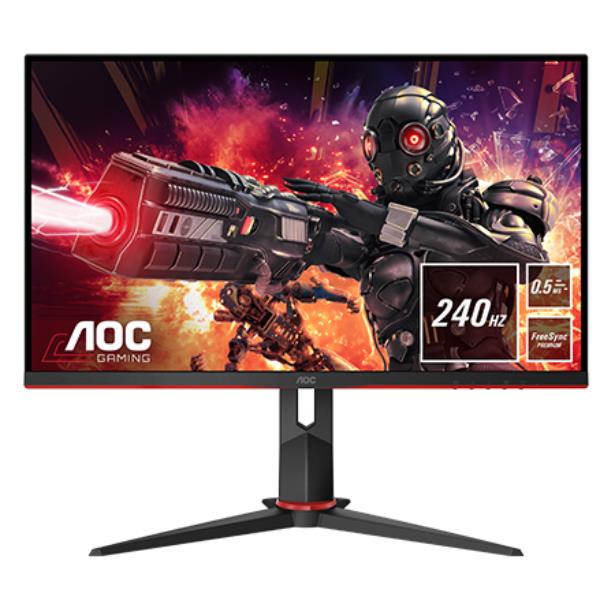 AOC Gaming 24G2ZE/BK - LED monitor - gaming - 23.8" - 1920 x 1080 Full HD (1080p) @ 240 Hz - TN - 350 cd/m² - 1000:1 - 0.5 ms - 2xHDMI, DisplayPort - black, red
