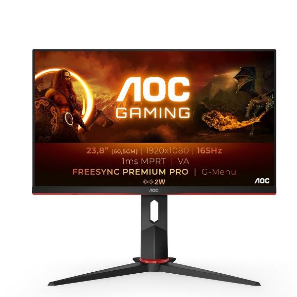 AOC MONITOR VA 24 FHD 1MS FREESYNC 165HZ VGA HDMI DP SPEAKERS 24G2SAE/BK