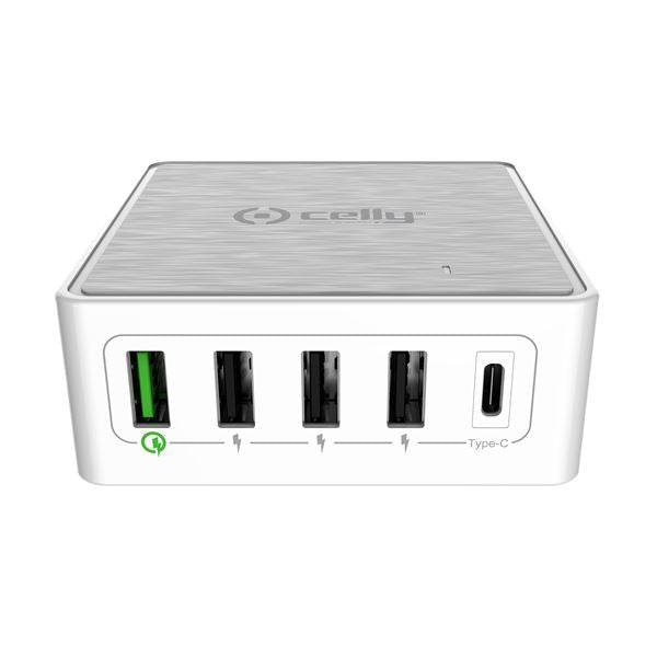 CARGADOR RED 4USB+1USB TYPE C WH