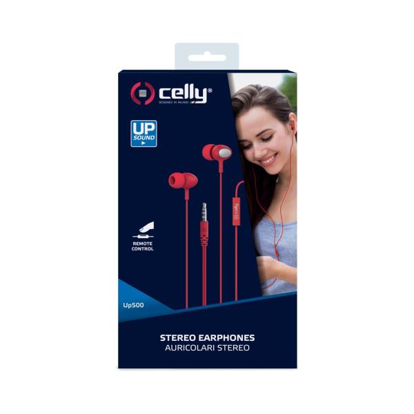 EARPHONES WITH MICRO UP500 RED