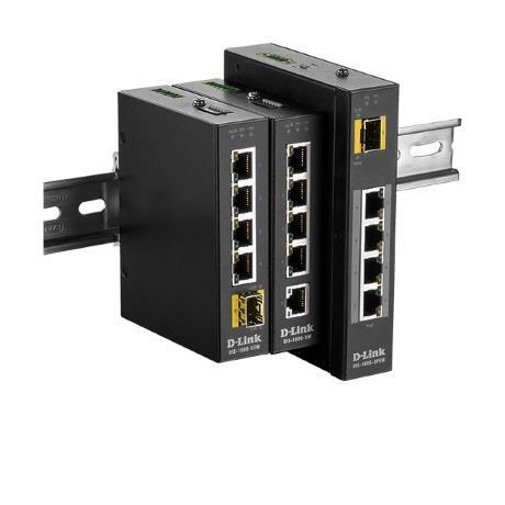 D-LINK SWITCH INDUSTRIAL DIN-RAIL 4x10/100/1000 POE (120W) + 1xSFP (WITHOUT MANAGEMENT)