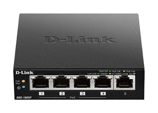 D-LINK SWITCH 5x10/100/1000 GIGABIT POE (60W)