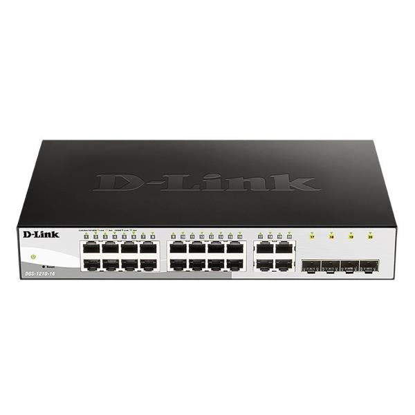 D-Link Web Smart DGS-1210-16 - Switch - Administrado - 16 x 10/100/1000 + 4 x SFP compartido - escritorio