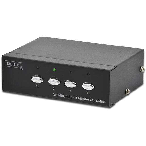CONMUTADOR DIGITUS PROFESSIONAL VGA 4xPC A 1xMONITOR (RES. MÁX. 1920x1080P)