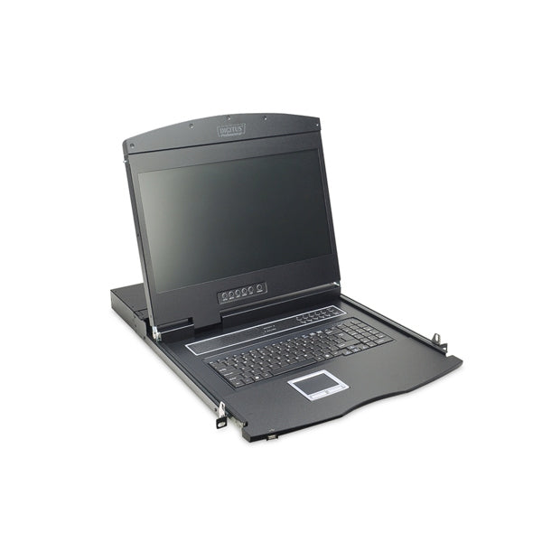 DIGITUS 19 TFT CONSOLE 8P VGA KVM SWITCH KEYBOARD US BLACK