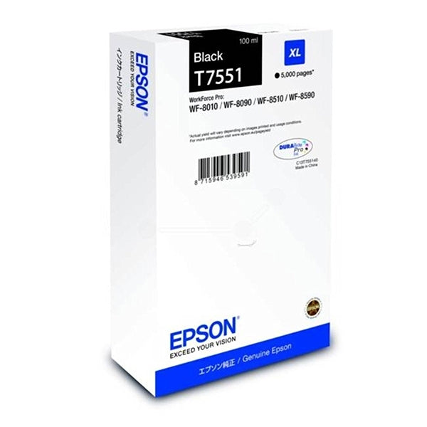 EPSON BLACK INK CARTRIDGE XL T7551 WF-8590/8090/8010/8510