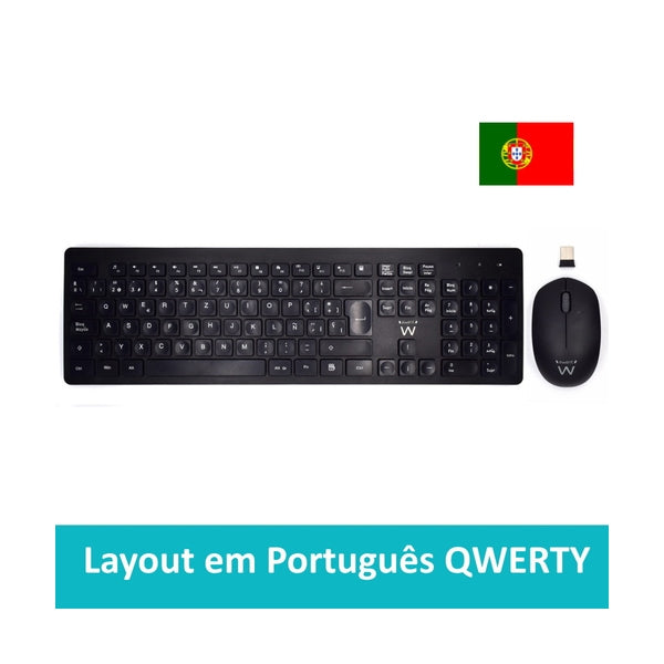 EWENT WIRELESS PT BLACK KEYBOARD & MOUSE KIT