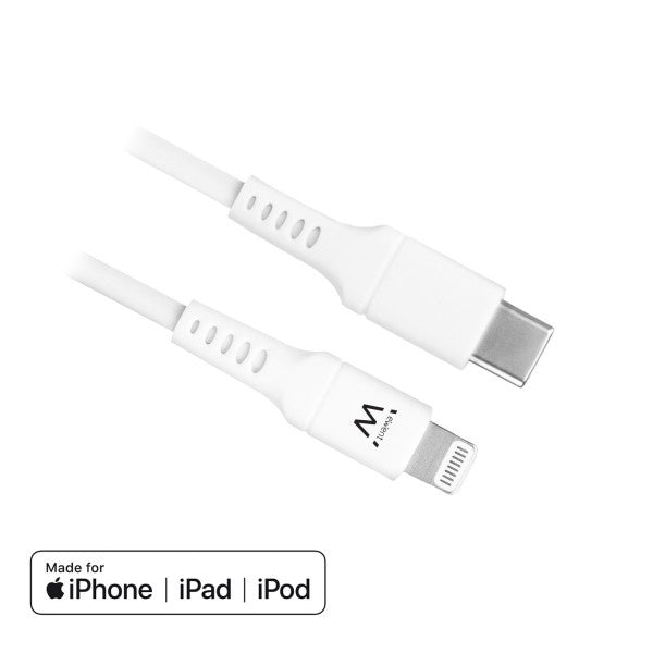 EWENT CABLE LIGHTNING/ USB-C MFI WHITE 1MT