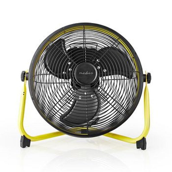 VENTILADOR DE PIE NEDIS 300 MM 3 VELOCIDADES INCLINABLE NEGRO AMARILLO
