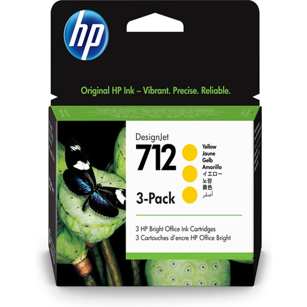 HP CONJUNTO 3 TINTEIROS DESIGNJET AMARELO 712 29ML