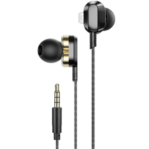 HP EARPHONES DHE-7003 JACK 3.5 BLACK #PROMO NATAL#