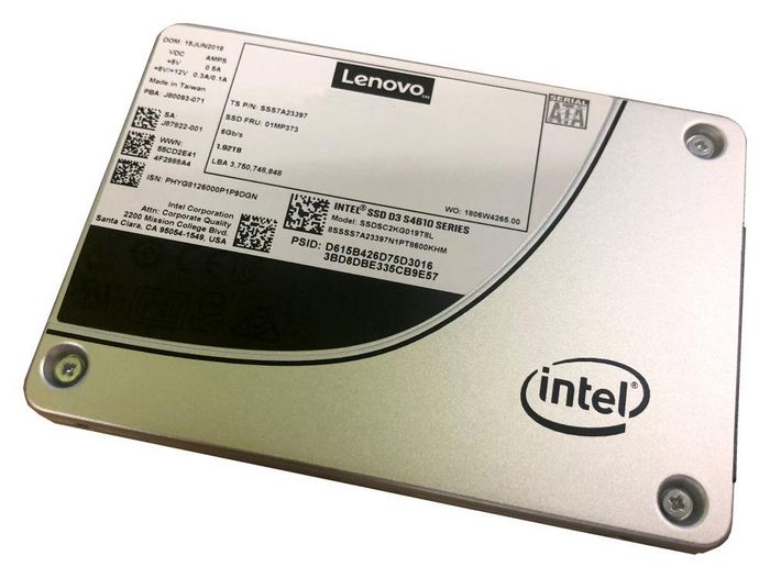 Intel S4610 Mainstream - SSD - encriptado - 960 GB - intercambiável a quente - 2.5" - SATA 6Gb/s - 256-bits AES - para ThinkAgile HX33XX Certified Node, MX3330-F Appliance, MX3331-F Certified Node