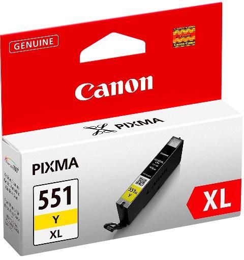 Canon CLI-551Y XL - 11 ml - High Yield - yellow - original - safety blister - ink tank - for PIXMA iP8750, iX6850, MG5550, MG5650, MG5655, MG6450, MG6650, MG7150, MG7550, MX725, MX925