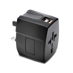 Kensington International Travel Adapter - Power Adapter (BS 1363, NEMA 1-15, Europlug, AS/NZS 3112, 2 x USB) - Black