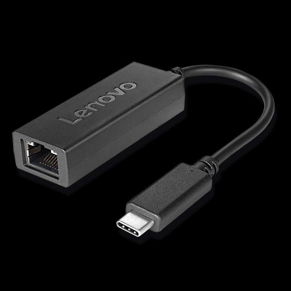 Adaptador Lenovo USB-C a Ethernet - Adaptador de red - USB-C - Gigabit Ethernet x 1 - negro - para ThinkCentre M90a Pro Gen 3, M90q Gen 2, V50t Gen 2-13, Yoga Slim 7 Pro 14