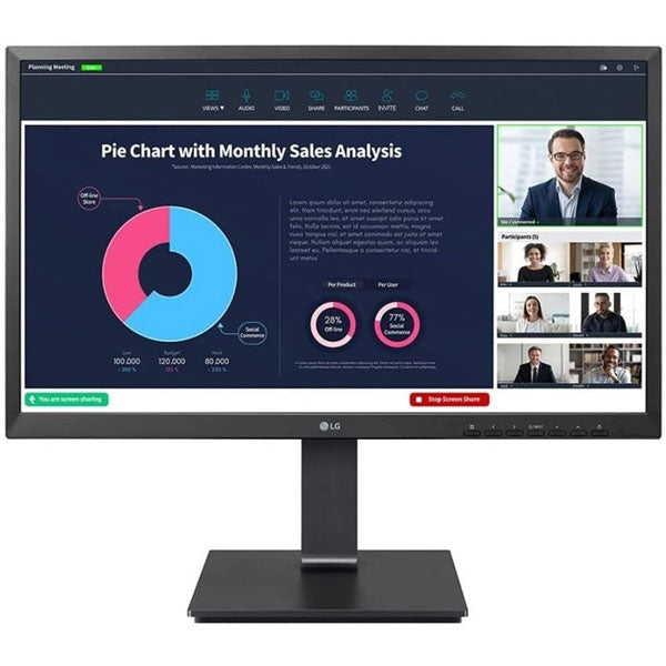 LG MONITOR IPS 24 (23.8) FHD HDMI DP USB-C WEBCAM COLUNAS HAS PIVOT 24BP750C