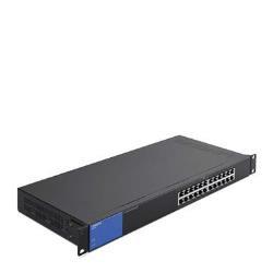 Linksys Business LGS124P - Switch - unmanaged - 12 x 10/100/1000 (PoE+) + 12 x 10/100/1000 - rail mountable - PoE+ (120 W) - AC 100/230 V