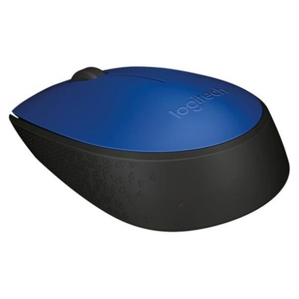 Logitech M171 - Mouse - right- and left-handed - wireless - 2.4 GHz - USB wireless receiver - black, blue