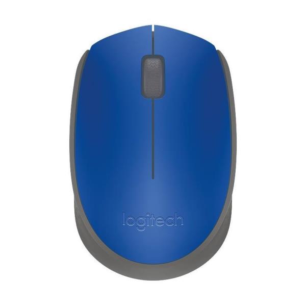Logitech M171 - Mouse - right- and left-handed - wireless - 2.4 GHz - USB wireless receiver - black, blue