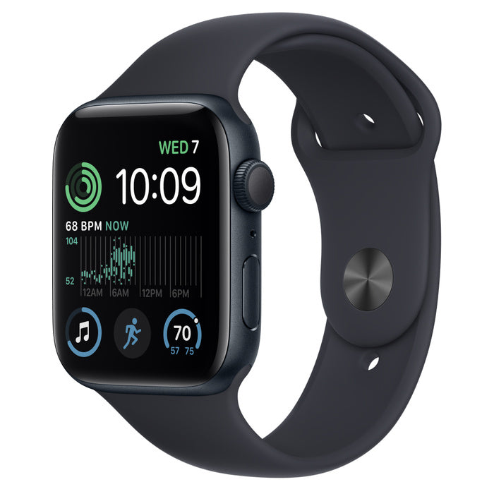 APPLE WATCH SE GPS 44MM MIDNIGHT ALUMINUM CASE WITH MIDNIGHT SPORT BAND REGULAR